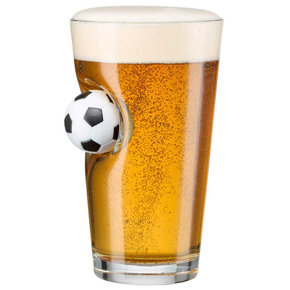 Glassware with Soccer Ball Embedment