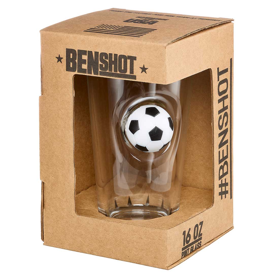 Glassware with Soccer Ball Embedment