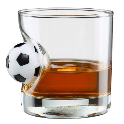 Glassware with Soccer Ball Embedment