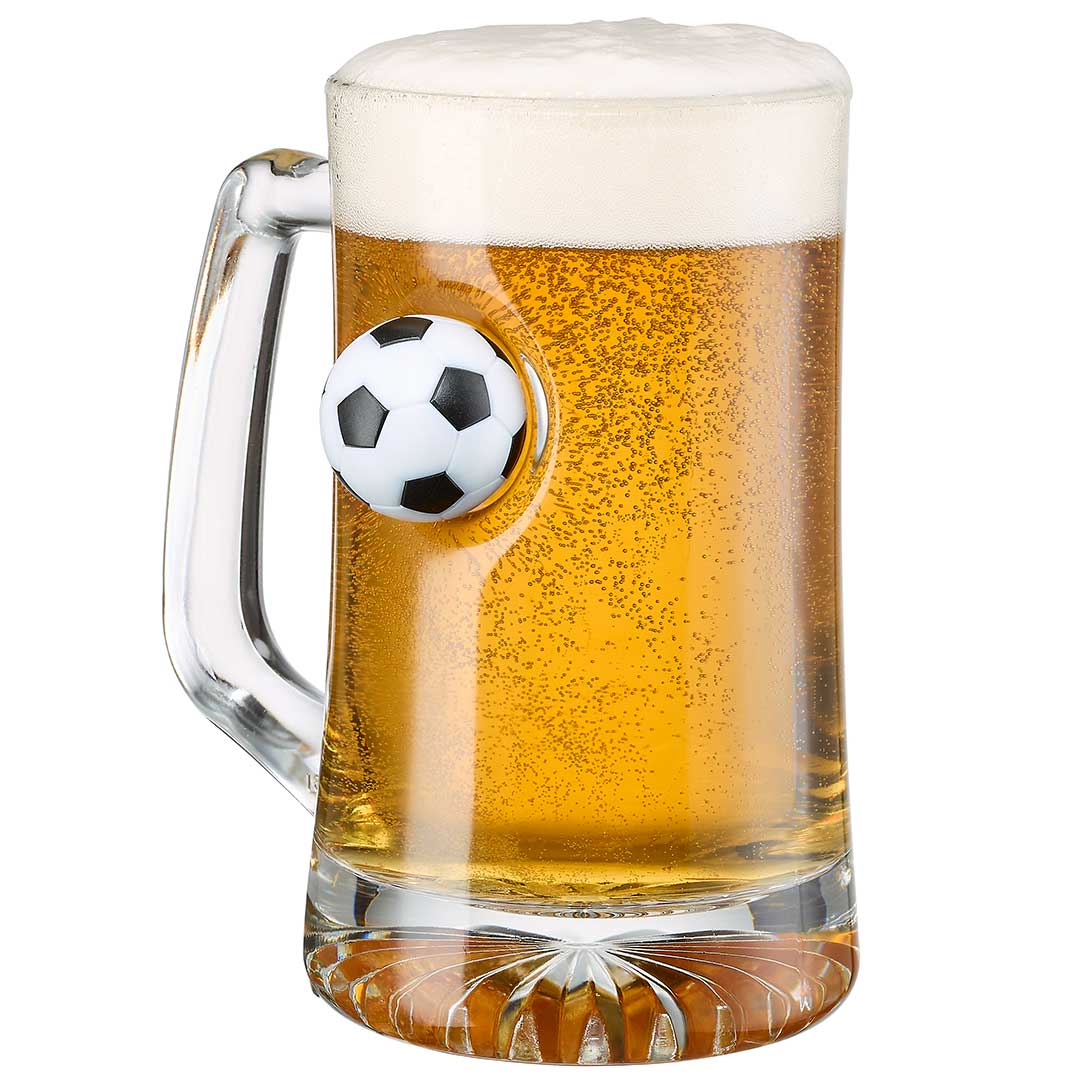 Glassware with Soccer Ball Embedment