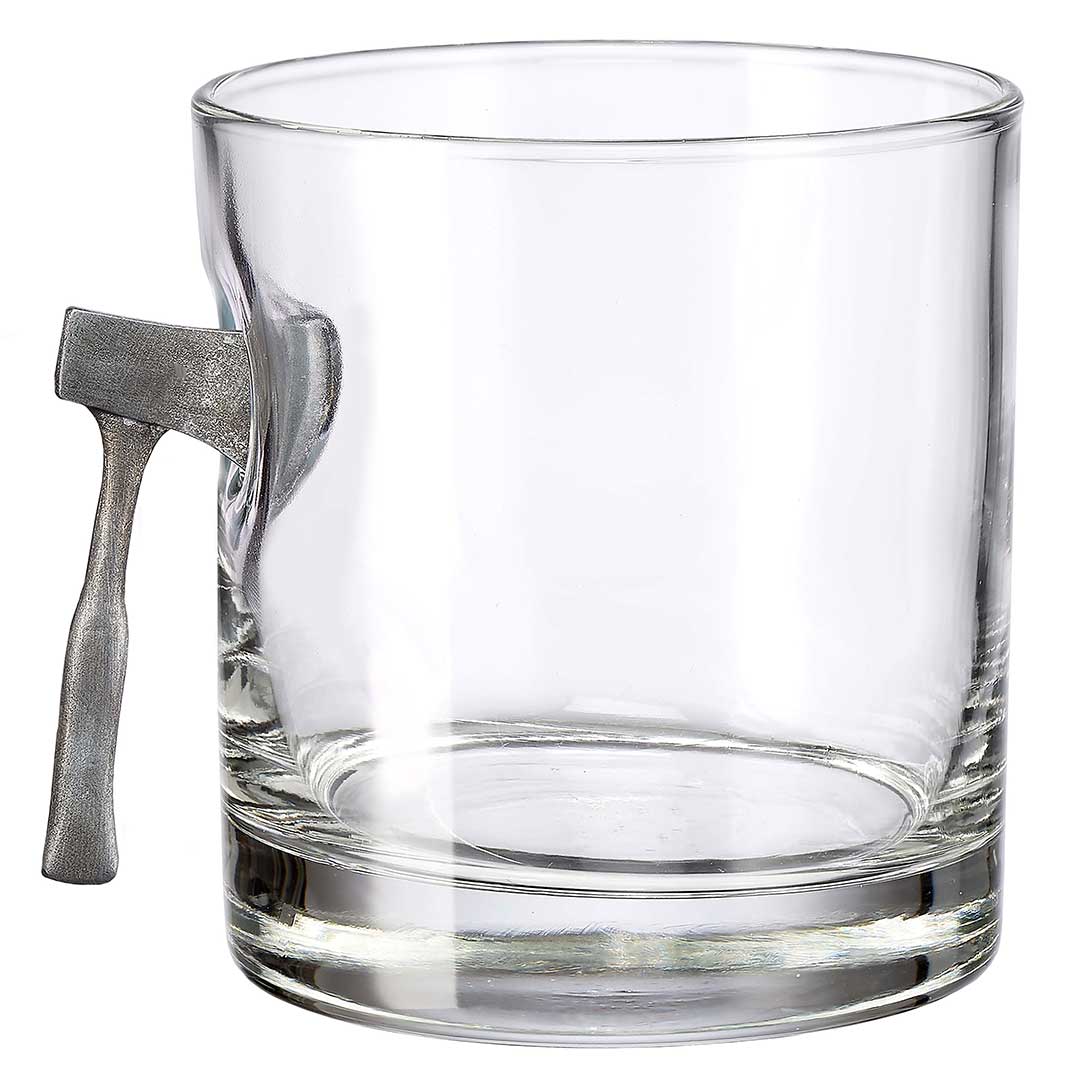 Glassware with Throwing Axe Embedment
