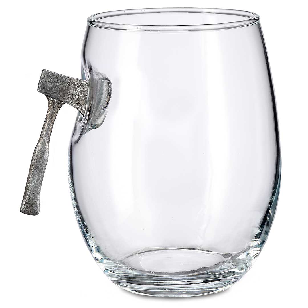 Glassware with Throwing Axe Embedment