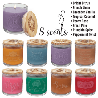 Candle with Wood Lid - 14 oz. - Custom - Smalltown Connetchin