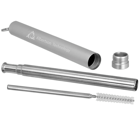 Collapsible Metal Straw with Case and Cleaning Brush - Smalltown Connetchin