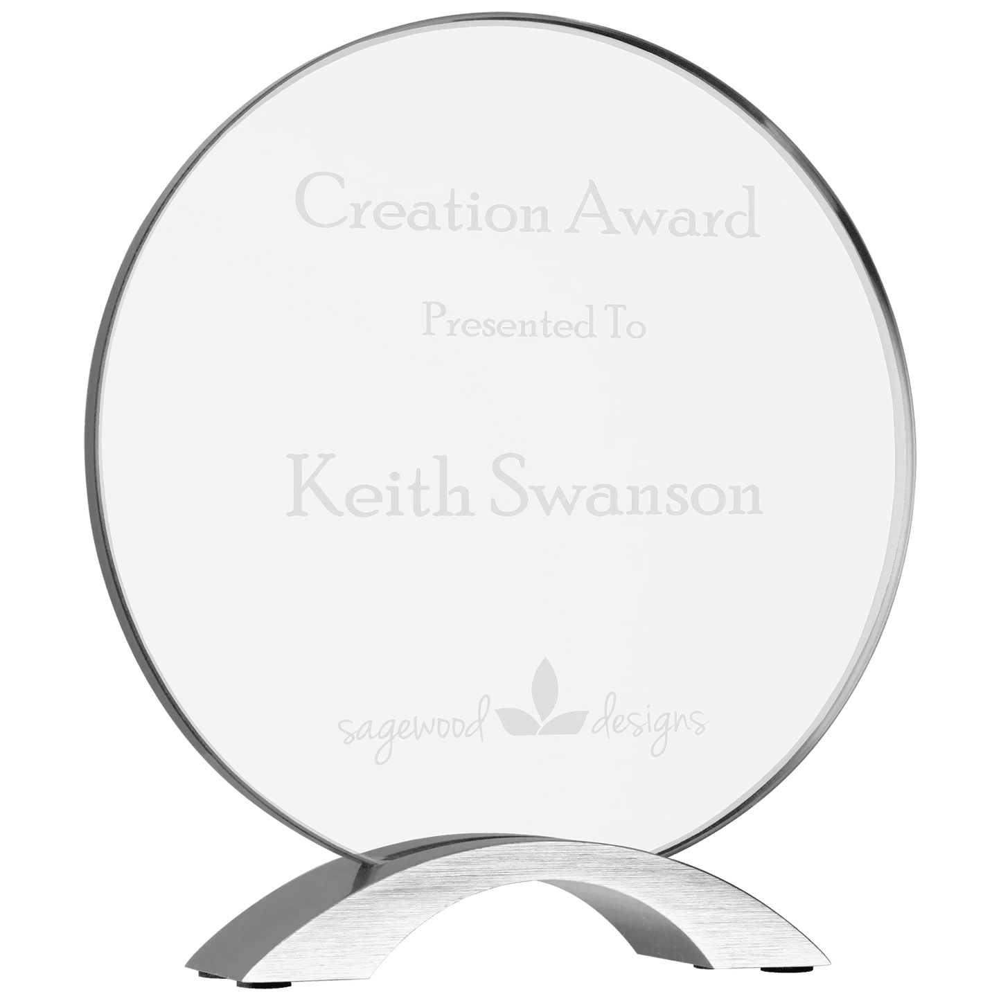 Cosmic Acrylic - Personalized Award with Silver Base - Smalltown Connetchin