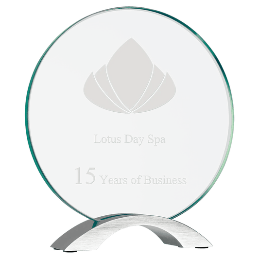 Cosmic Glass - Personalized Award with Silver Base - Smalltown Connetchin