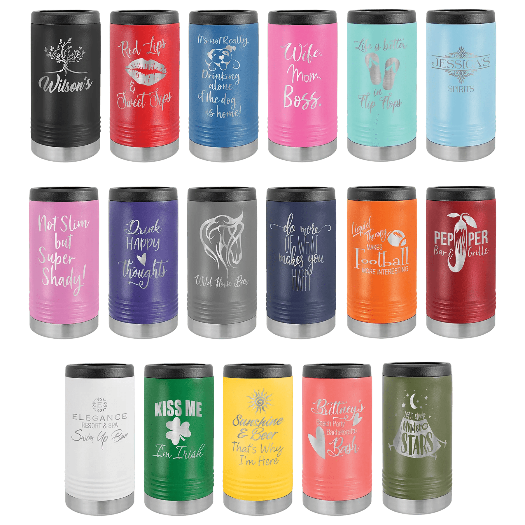 Custom Can Cooler - Slim Custom Etched Beverage Holder - Smalltown Connetchin