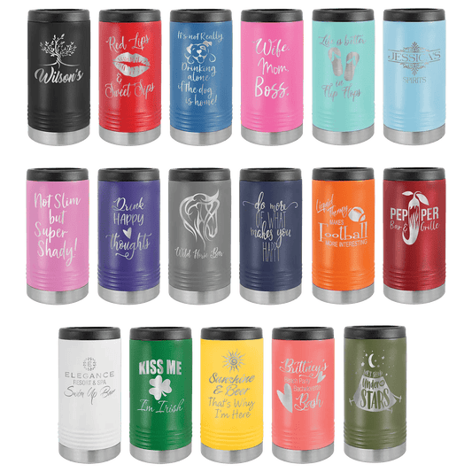 Custom Can Cooler - Slim Custom Etched Beverage Holder - Smalltown Connetchin