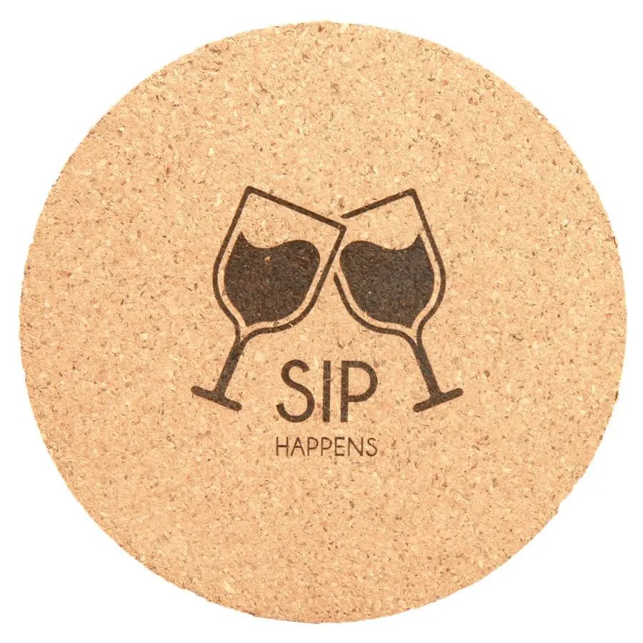 Custom Coasters Laser Etched Cork (6 pcs) - Smalltown Connetchin