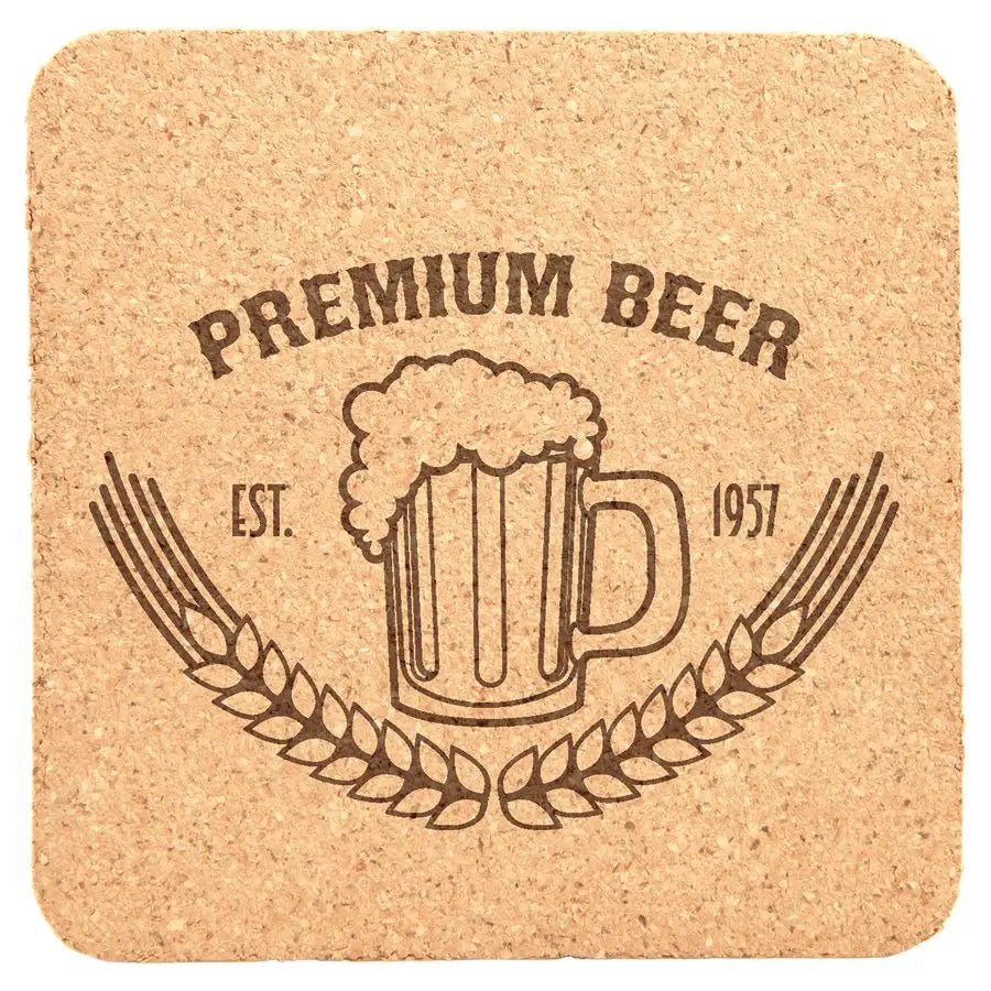 Custom Coasters Laser Etched Cork (6 pcs) - Smalltown Connetchin