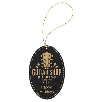 Custom Engraved Ornaments - Leatherette - Smalltown Connetchin