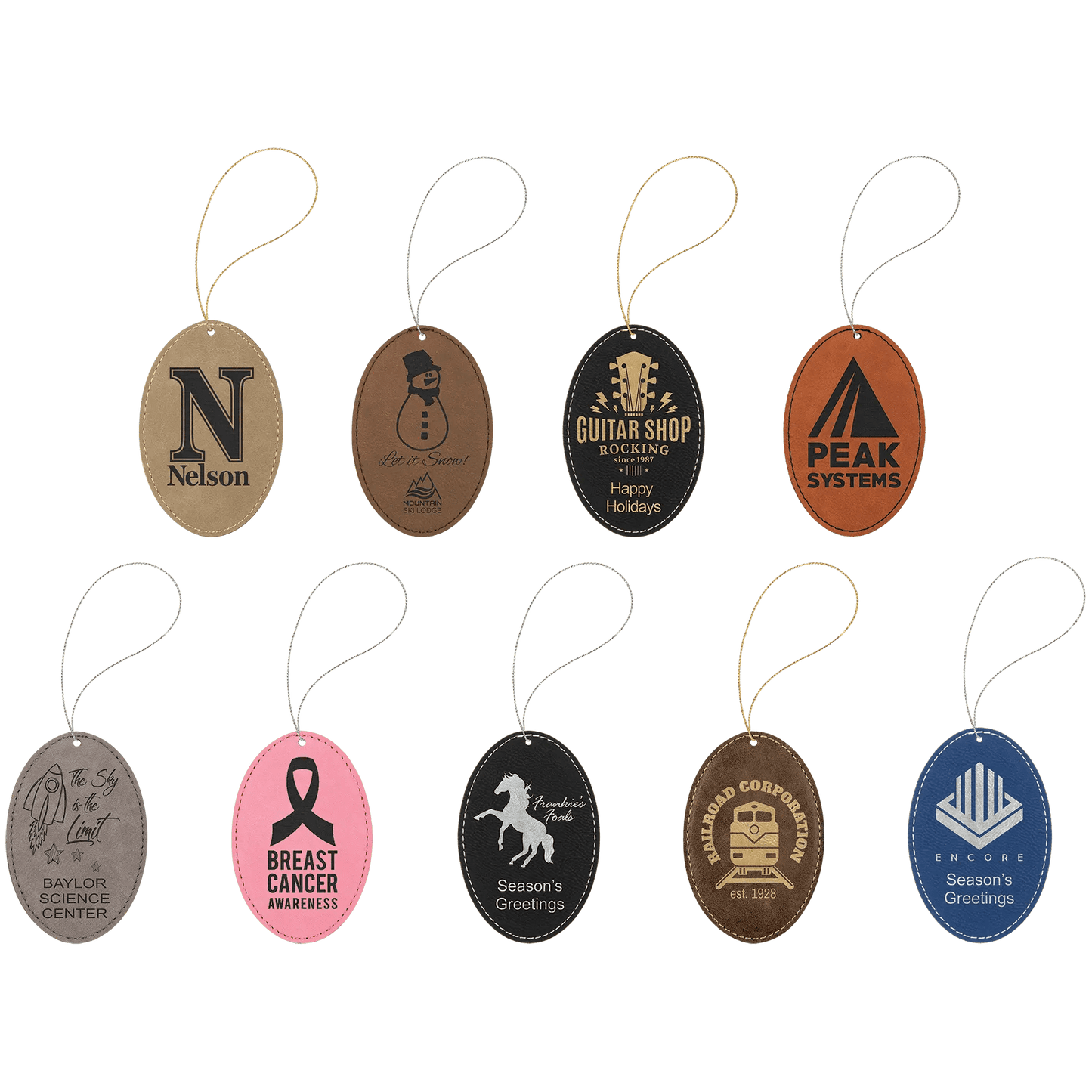 Custom Engraved Ornaments - Leatherette - Smalltown Connetchin