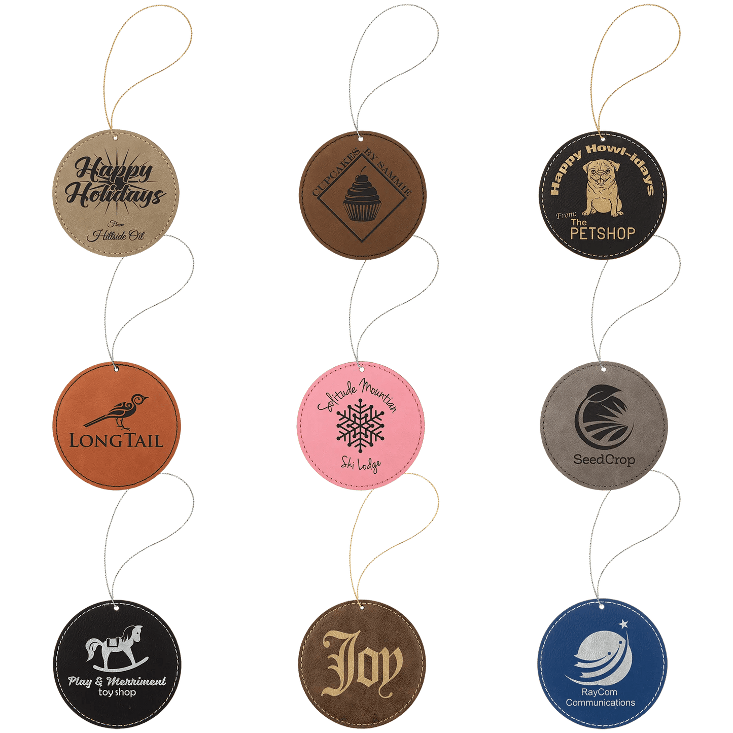 Custom Engraved Ornaments - Leatherette - Smalltown Connetchin
