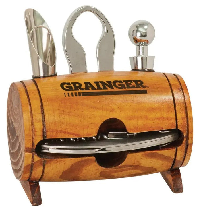 Custom Engraved Wine Tool Set - Barrel (4 - Piece) - Smalltown Connetchin