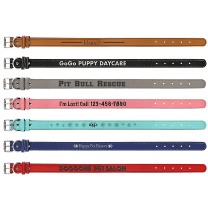 Custom Etched Dog Collar - Leatherette Large 23" x 1" - Smalltown Connetchin