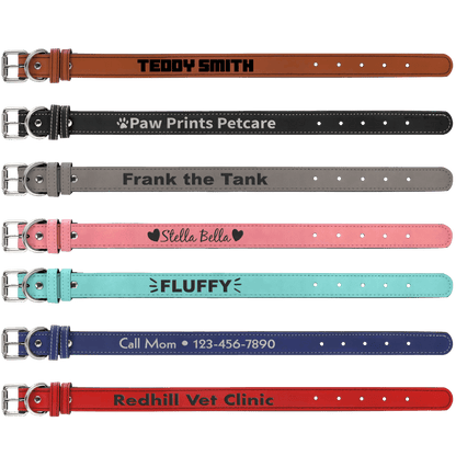 Custom Etched Dog Collar - Leatherette Medium 19" x 1" - Smalltown Connetchin