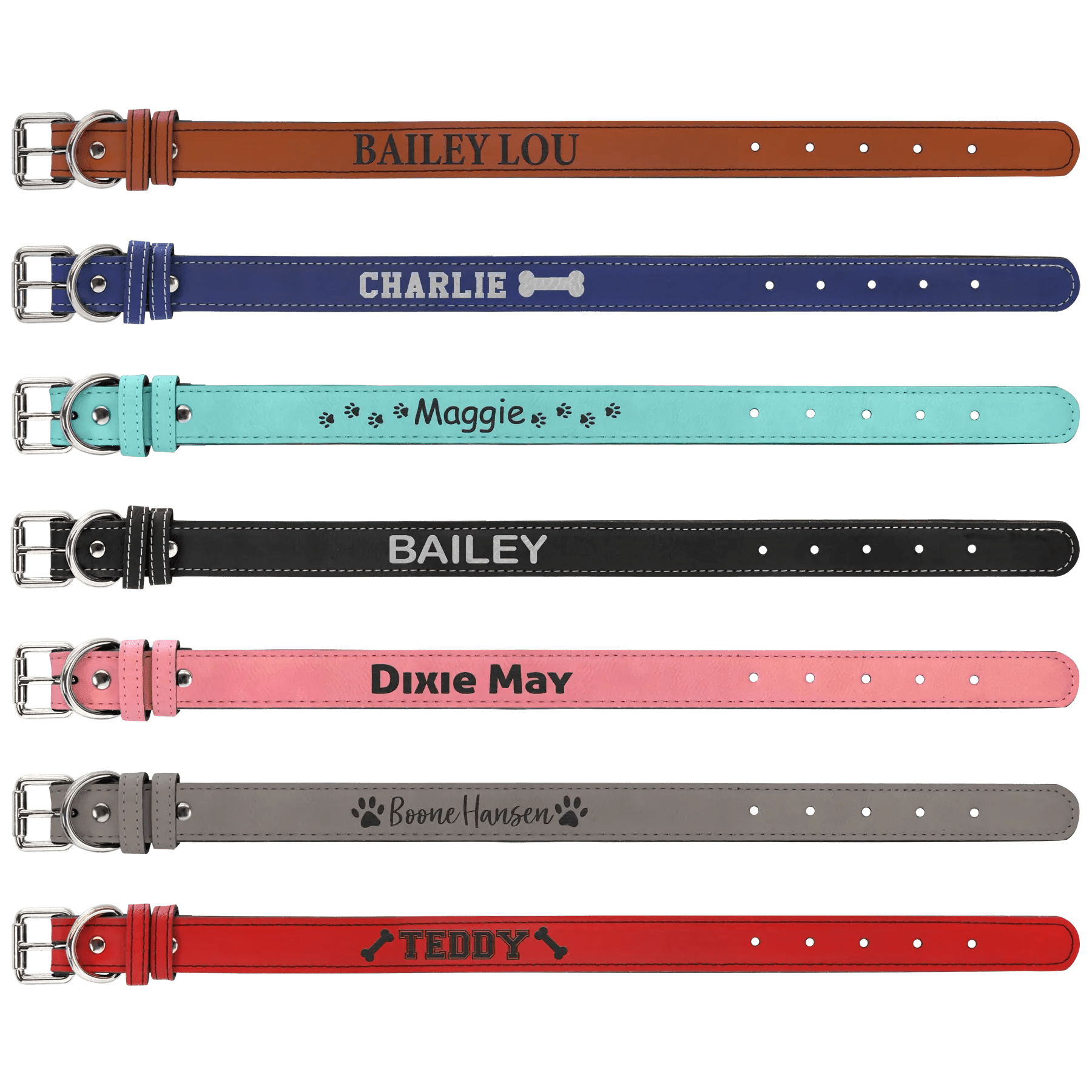 Custom Etched Dog Collar - Leatherette Small 15" x 3/4" - Smalltown Connetchin