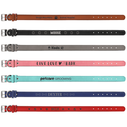 Custom Etched Dog Collar - Leatherette XL 27" x 1 1/4" - Smalltown Connetchin