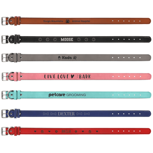 Custom Etched Dog Collar - Leatherette XL 27" x 1 1/4" - Smalltown Connetchin