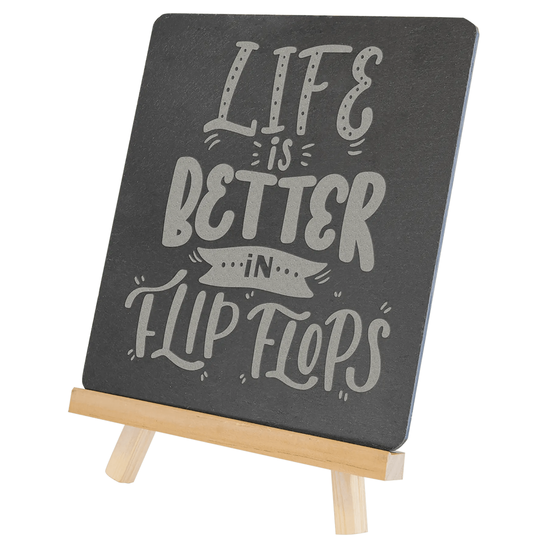 Custom Etched Wood and Slate Easel - Smalltown Connetchin