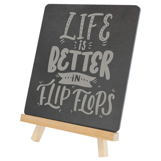 Custom Etched Wood and Slate Easel - Smalltown Connetchin