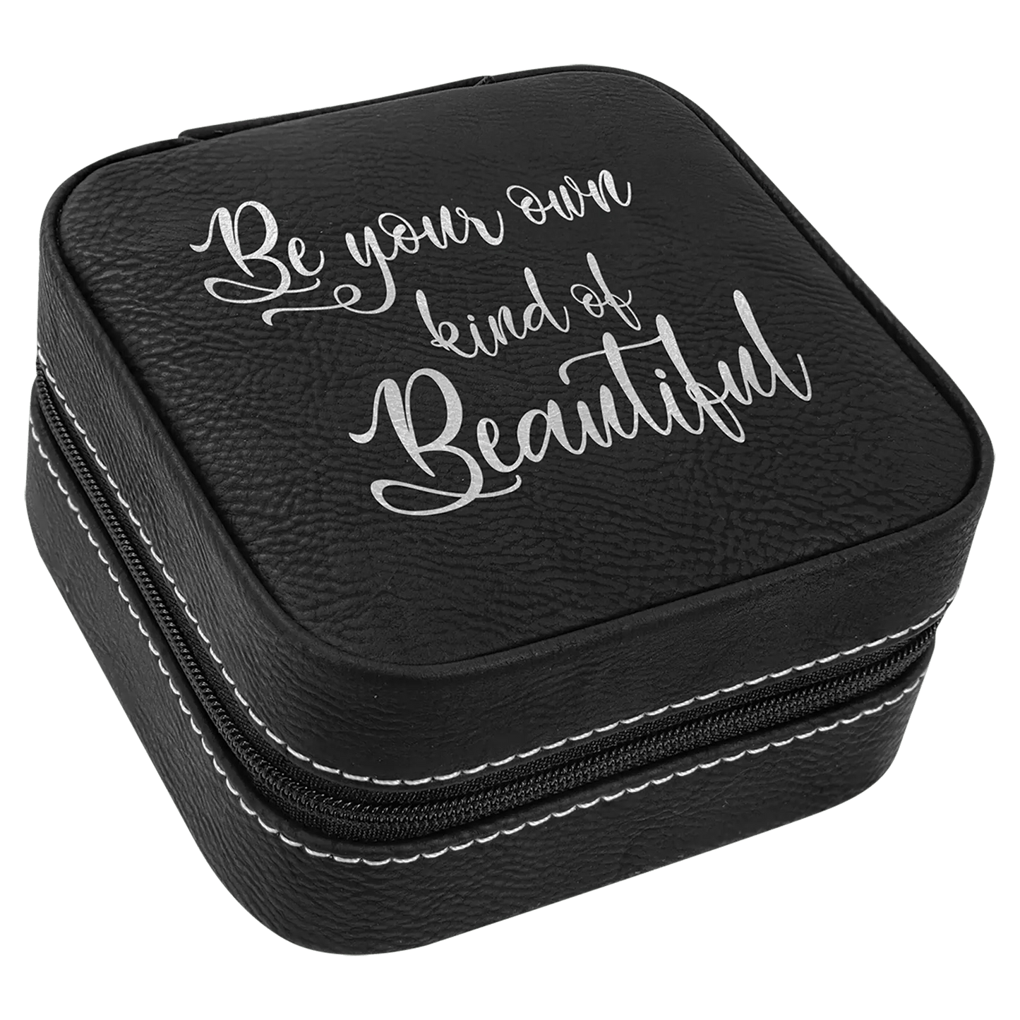 Custom Jewelry Box - Etched Leatherette - Travel Size - Smalltown Connetchin