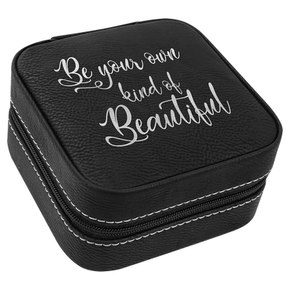 Custom Jewelry Box - Etched Leatherette - Travel Size - Smalltown Connetchin