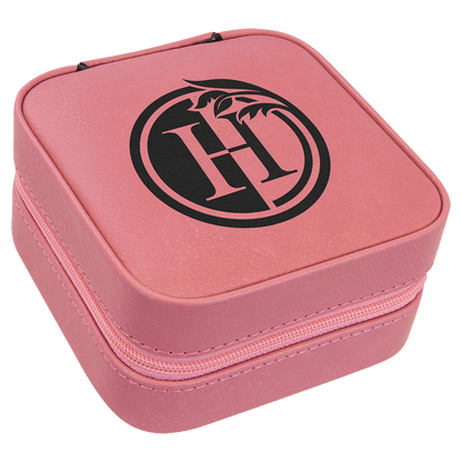 Custom Jewelry Box - Etched Leatherette - Travel Size - Smalltown Connetchin