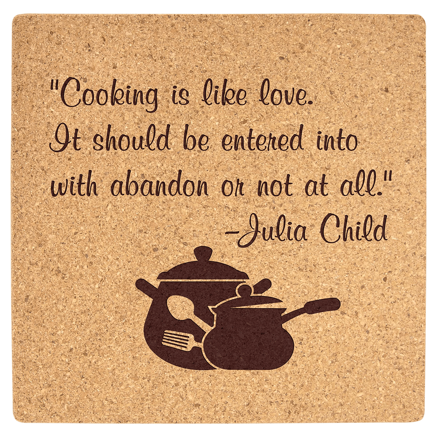 Custom Laser Etched Cork Trivet - Smalltown Connetchin