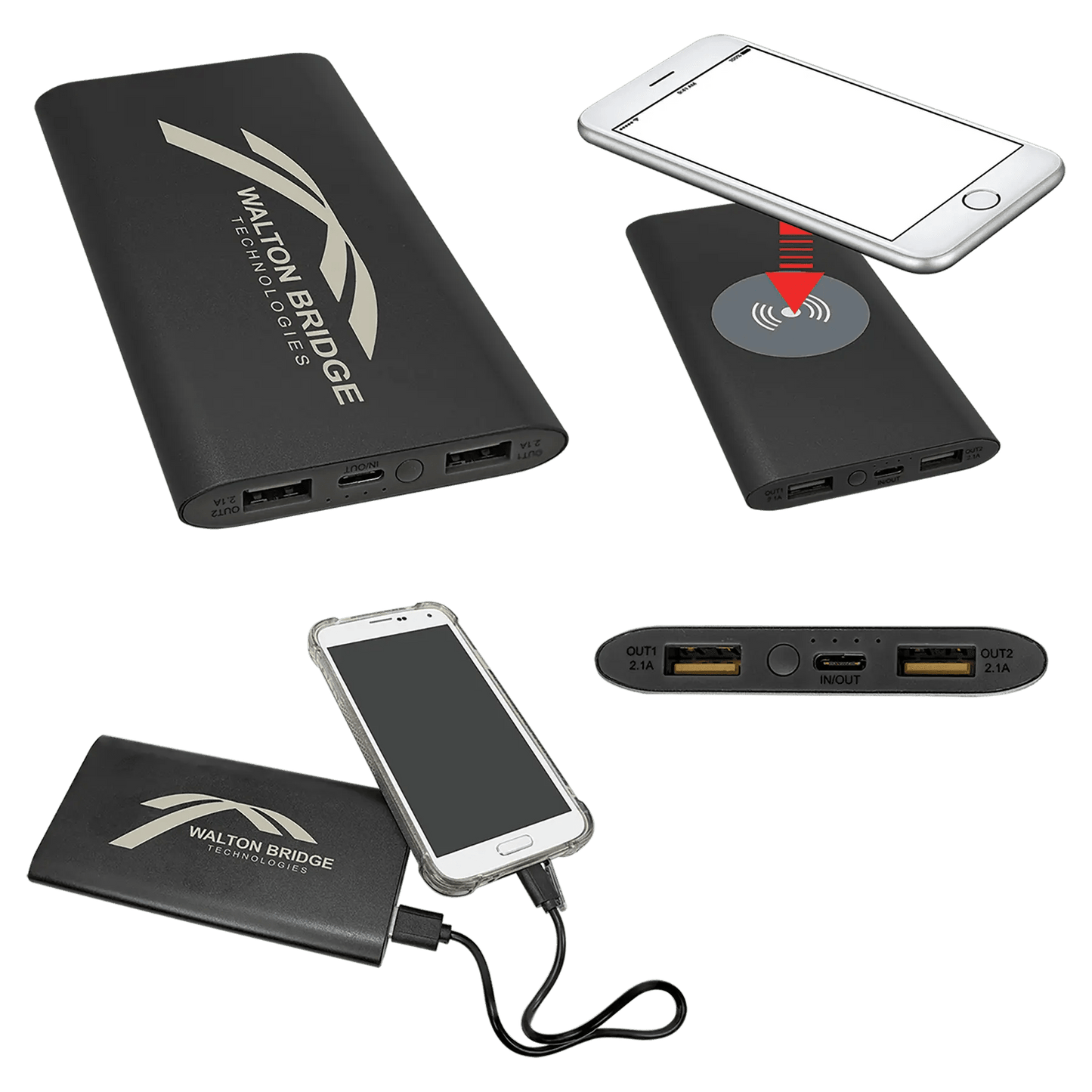 Custom Laser Etched Power Bank and Wireless Charger - Smalltown Connetchin