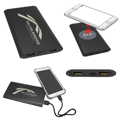Custom Laser Etched Power Bank and Wireless Charger - Smalltown Connetchin
