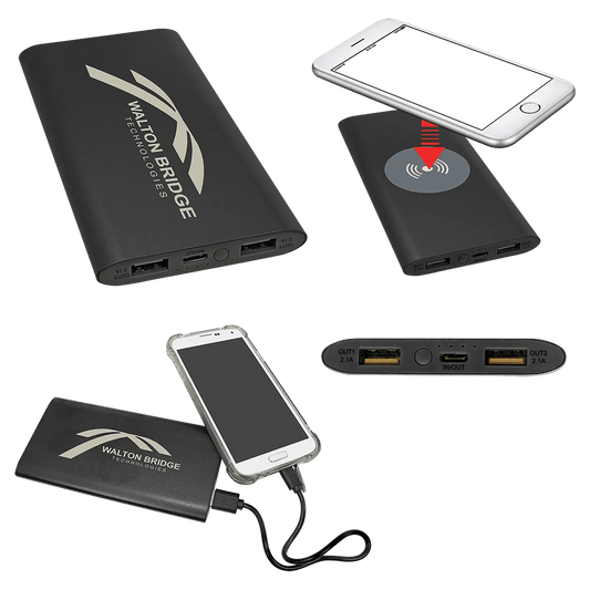 Custom Laser Etched Power Bank and Wireless Charger - Smalltown Connetchin
