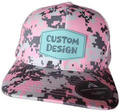 Custom Patch - Pacific Headwear Digi Camo Flex Fit Cap - Pink - Smalltown Connetchin