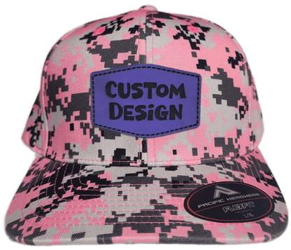 Custom Patch - Pacific Headwear Digi Camo Flex Fit Cap - Pink - Smalltown Connetchin