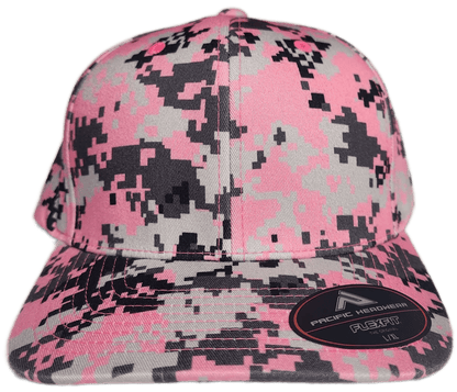 Custom Patch - Pacific Headwear Digi Camo Flex Fit Cap - Pink - Smalltown Connetchin