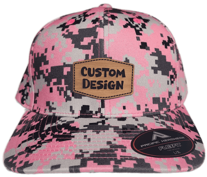 Custom Patch - Pacific Headwear Digi Camo Flex Fit Cap - Pink - Smalltown Connetchin