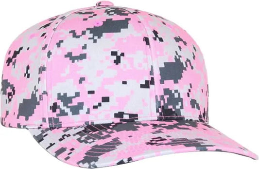 Custom Patch - Pacific Headwear Digi Camo Flex Fit Cap - Pink - Smalltown Connetchin