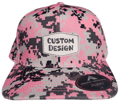 Custom Patch - Pacific Headwear Digi Camo Flex Fit Cap - Pink - Smalltown Connetchin