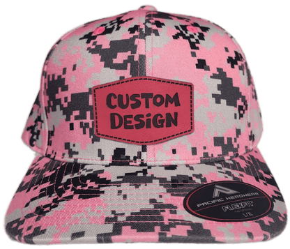 Custom Patch - Pacific Headwear Digi Camo Flex Fit Cap - Pink - Smalltown Connetchin