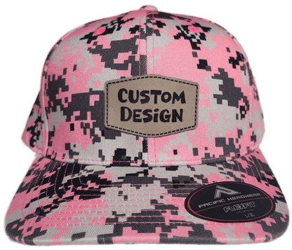 Custom Patch - Pacific Headwear Digi Camo Flex Fit Cap - Pink - Smalltown Connetchin
