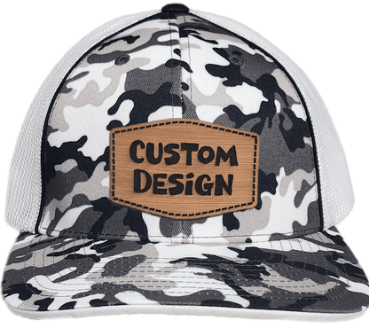 Custom Patch - Pacific Headwear Glamo Mesh Flex Fit Cap - BLACK/WHITE/BLACK - Smalltown Connetchin