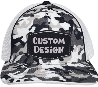 Custom Patch - Pacific Headwear Glamo Mesh Flex Fit Cap - BLACK/WHITE/BLACK - Smalltown Connetchin