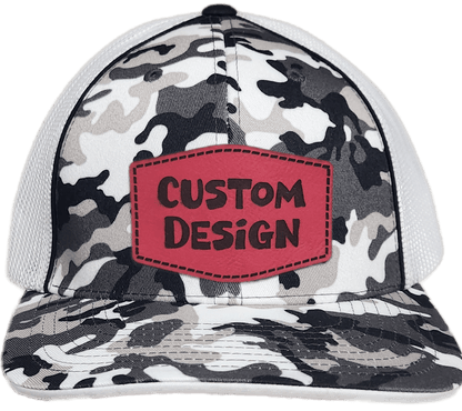 Custom Patch - Pacific Headwear Glamo Mesh Flex Fit Cap - BLACK/WHITE/BLACK - Smalltown Connetchin