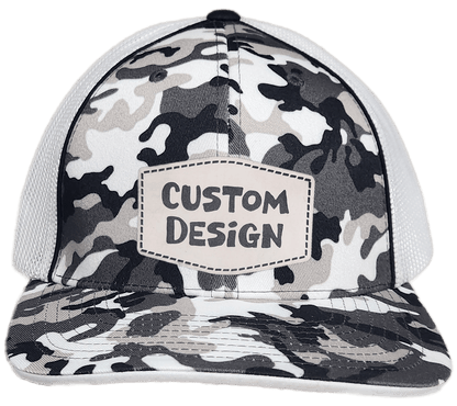 Custom Patch - Pacific Headwear Glamo Mesh Flex Fit Cap - BLACK/WHITE/BLACK - Smalltown Connetchin