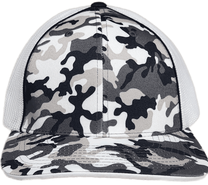Custom Patch - Pacific Headwear Glamo Mesh Flex Fit Cap - BLACK/WHITE/BLACK - Smalltown Connetchin