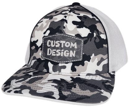 Custom Patch - Pacific Headwear Glamo Mesh Flex Fit Cap - BLACK/WHITE/BLACK - Smalltown Connetchin