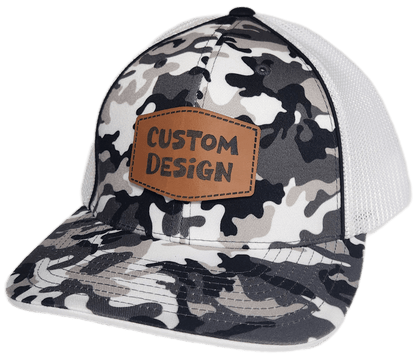 Custom Patch - Pacific Headwear Glamo Mesh Flex Fit Cap - BLACK/WHITE/BLACK - Smalltown Connetchin
