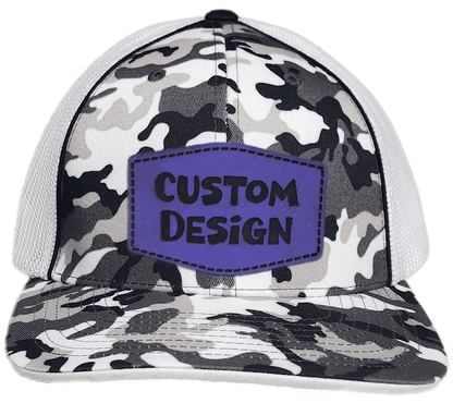 Custom Patch - Pacific Headwear Glamo Mesh Flex Fit Cap - BLACK/WHITE/BLACK - Smalltown Connetchin