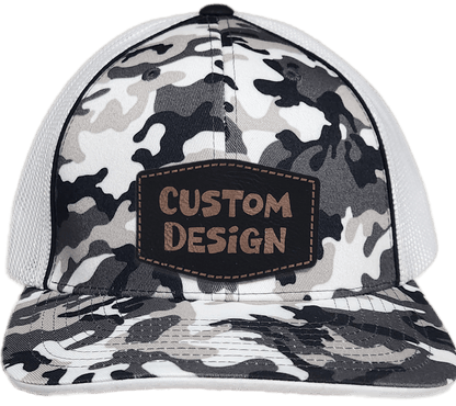 Custom Patch - Pacific Headwear Glamo Mesh Flex Fit Cap - BLACK/WHITE/BLACK - Smalltown Connetchin
