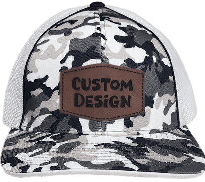 Custom Patch - Pacific Headwear Glamo Mesh Flex Fit Cap - BLACK/WHITE/BLACK - Smalltown Connetchin
